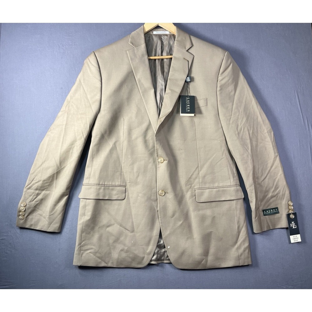Ralph Lauren Mens Blazer 44L 38W Tan Wool Sport Coat NWT